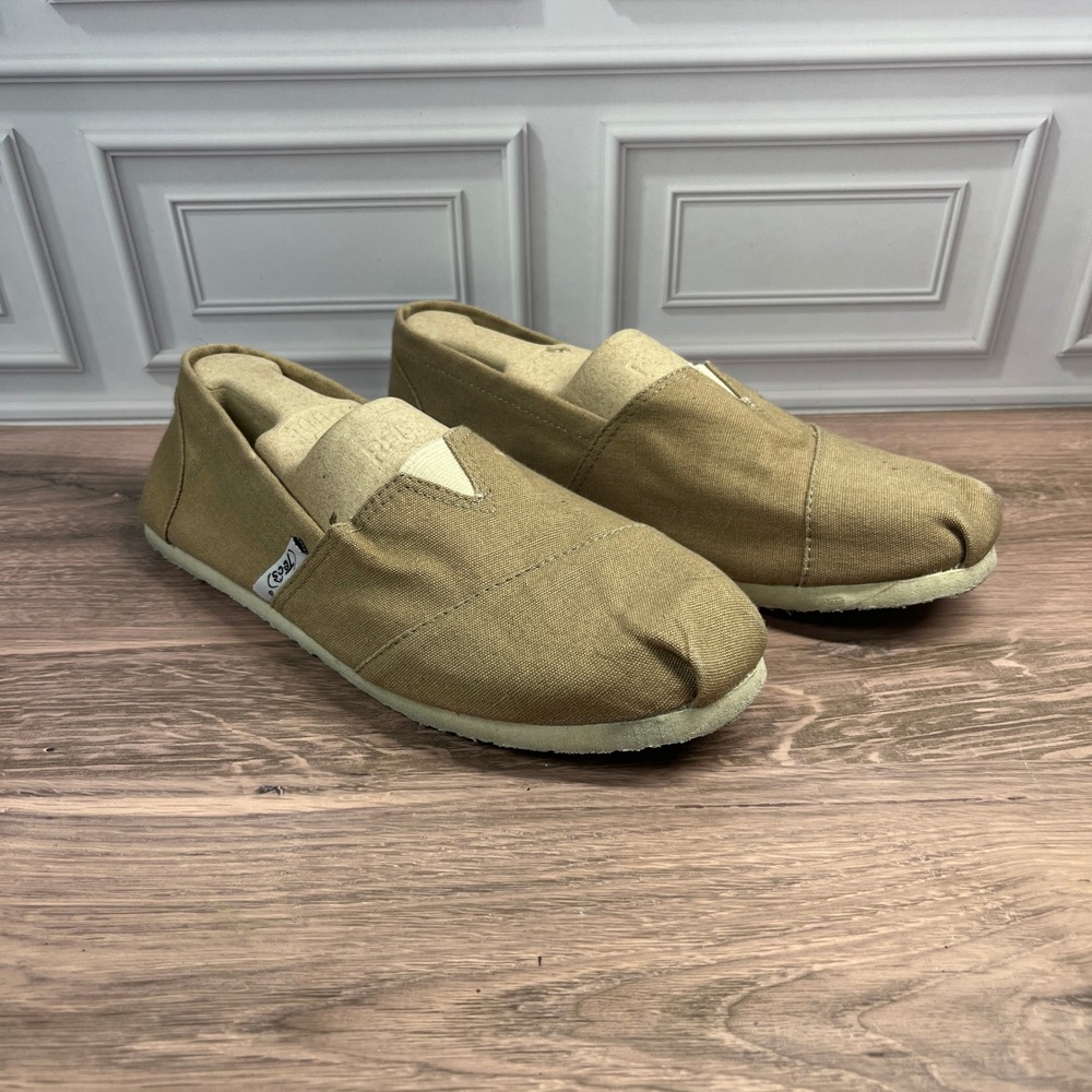 Tecs Women's Tan Canvas Slip On Alpargata Flats Shoes Size 9 Style 8531